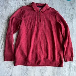 Men’s Croft & Barrow Long Sleeve Red Fleece 1/4 Zip Sweater
